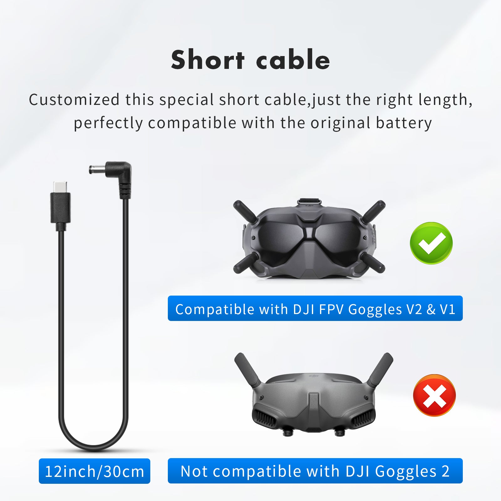 Battery Fixing Case & Short Power Cable Accessories for DJI FPV Goggle – SEASKY Hobby