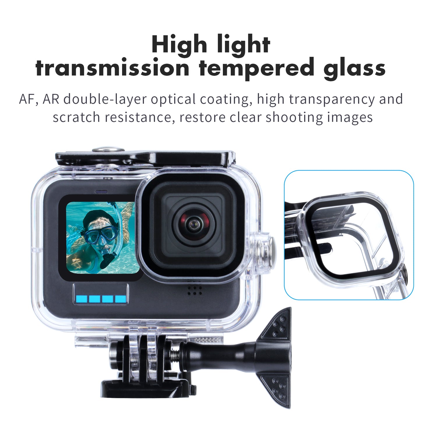 Dive Waterproof Case with 3 Pack Filter for Gopro Hero 11/10/9